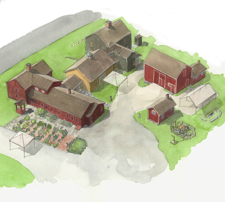 Aerial view of Wilton Historical Society